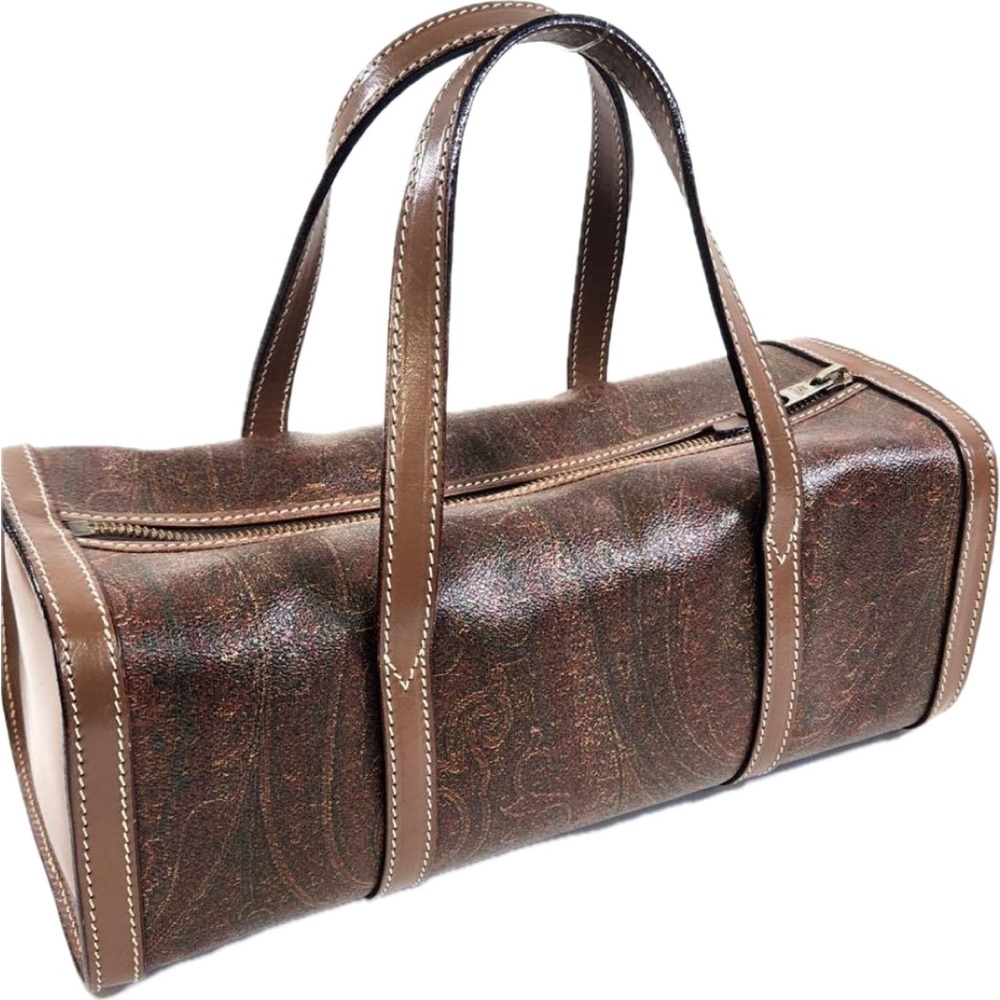 EUC ETRO Paisley Pattern Handbag Mini Boston Squared Rectangular Rare Italian